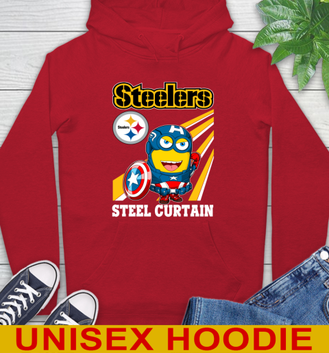 NFL Football Pittsburgh Steelers Captain America Marvel Avengers Minion Shirt Hoodie 10