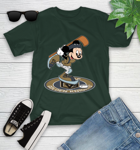 NHL Hockey Vegas Golden Knights Cheerful Mickey Disney Shirt Youth T-Shirt 5