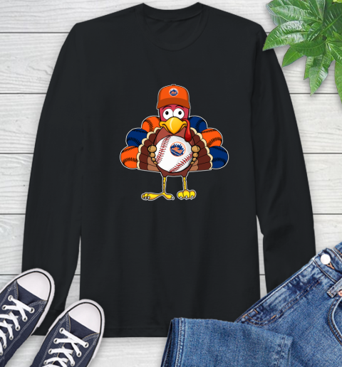 New York Mets Turkey thanksgiving Long Sleeve T-Shirt 2