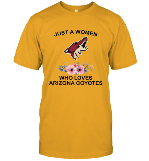 NHL Just A Woman Who Loves Arizona Coyotes Hockey Sports Unisex Jersey Tee