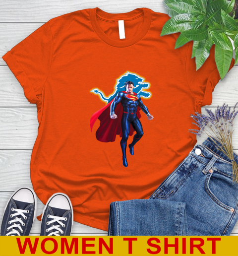 NFL Superman DC Sports Football Detroit Lions Women's T-Shirt 4