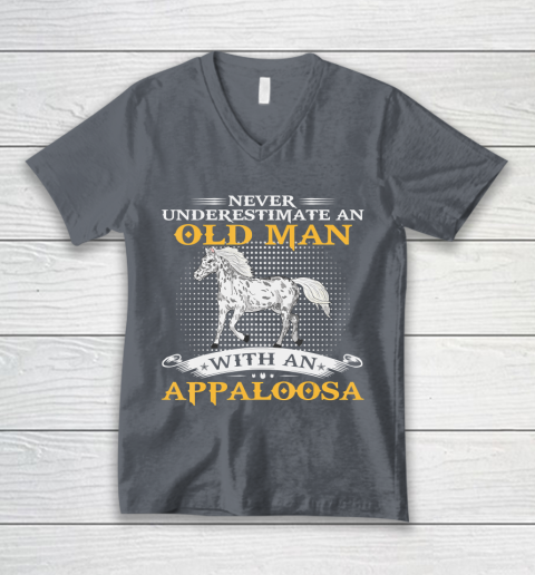 Father gift shirt Mens Never Underestimate An Old Man With An Appaloosa Horse Funny T Shirt V-Neck T-Shirt 4