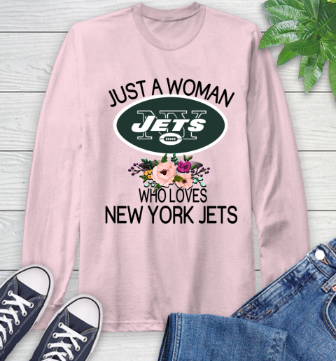 NFL Just A Woman Who Loves New York Jets Football Sports Long Sleeve T-Shirt 8