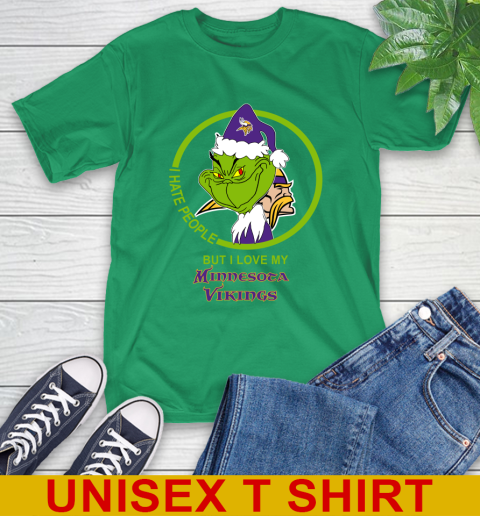 Minnesota Vikings NFL Christmas Grinch I Hate People But I Love My Favorite Football Team T-Shirt 7