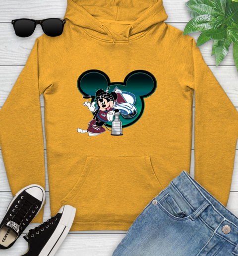 NHL Colorado Avalanche Stanley Cup Mickey Mouse Disney Hockey T Shirt Youth Hoodie 3
