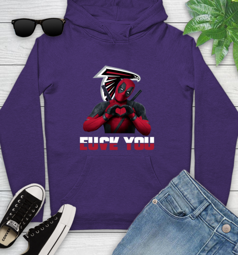 NHL Atlanta Falcons Deadpool Love You Fuck You Football Sports Youth Hoodie 5