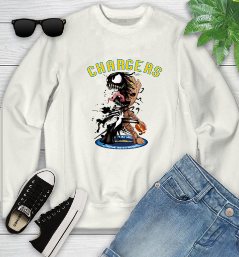 NFL San Diego Chargers Football Venom Groot Guardians Of The Galaxy Youth Sweatshirt