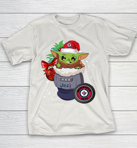 Winnipeg Jets Christmas Baby Yoda Star Wars Funny Happy NHL Youth T-Shirt 11
