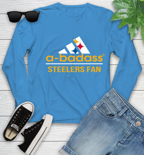 Pittsburgh Steelers NFL Football A Badass Adidas Adoring Fan Sports Youth Long Sleeve 8