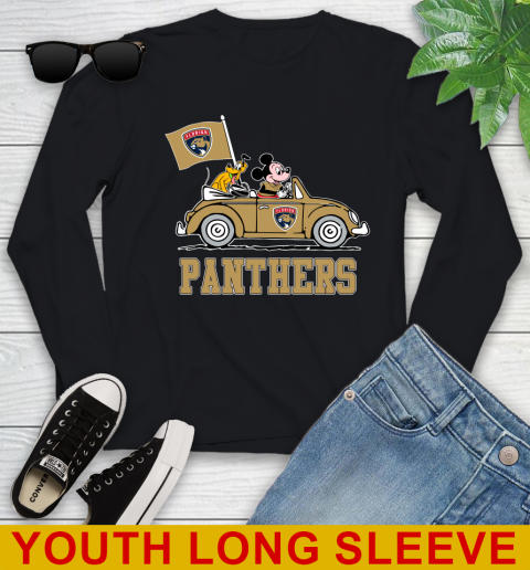 NHL Hockey Florida Panthers Pluto Mickey Driving Disney Shirt Youth Long Sleeve 2