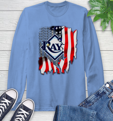 Tampa Bay Rays MLB Baseball American Flag Long Sleeve T-Shirt 12