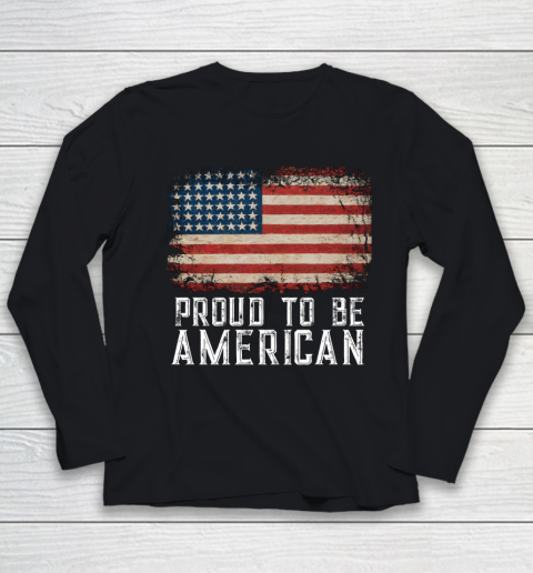 Proud American Patriotic USA Flag Youth Long Sleeve