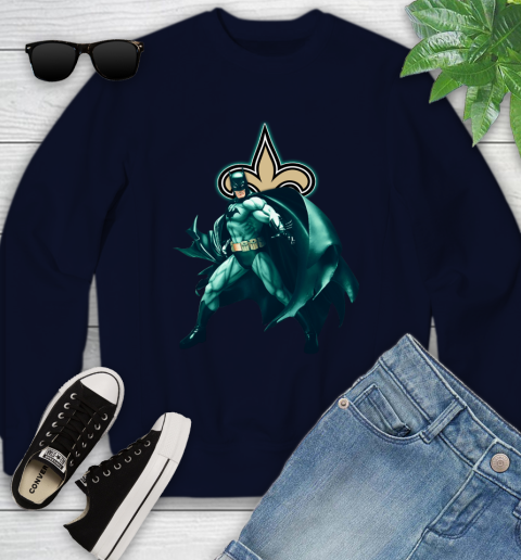 NFL Batman Football Sports New Orleans Saints Youth Sweatshirt 3