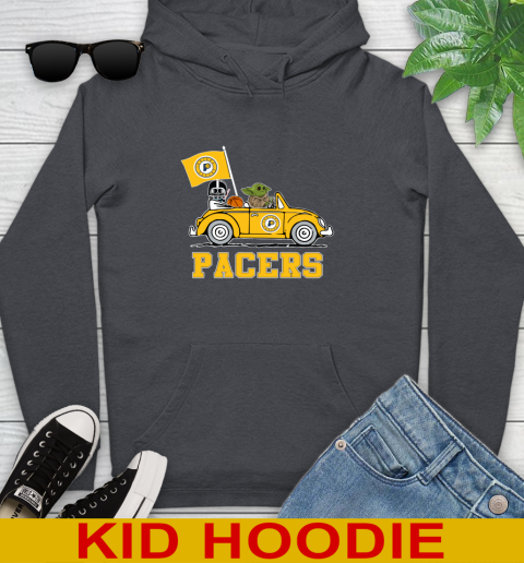 NBA Basketball Indiana Pacers Darth Vader Baby Yoda Driving Star Wars Shirt Youth Hoodie 9