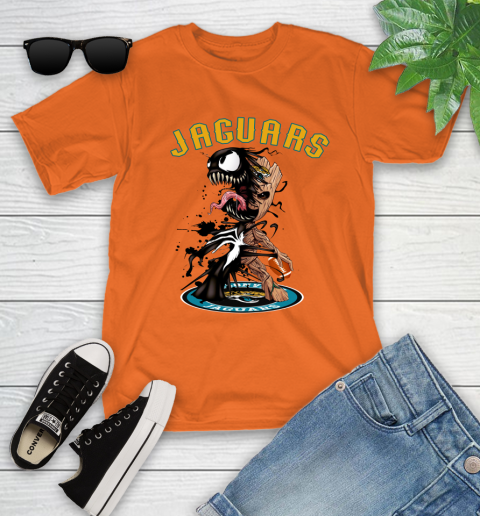 NFL Jacksonville Jaguars Football Venom Groot Guardians Of The Galaxy Youth T-Shirt 7