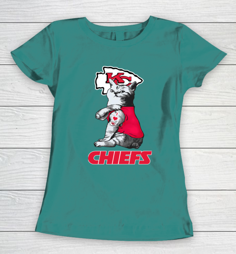 NFL Football My Cat Loves Kansas City Chiefs Women's T-Shirt 10