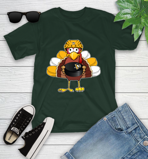 Pittsburgh Penguins Turkey Thanksgiving Day Youth T-Shirt 5