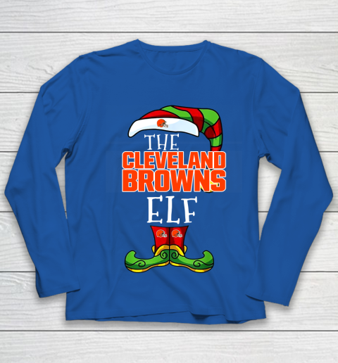 Cleveland Browns Christmas ELF Funny NFL Youth Long Sleeve 7