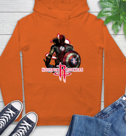Houston Rockets NBA Basketball Captain America Thor Spider Man Hawkeye Avengers Hoodie 5
