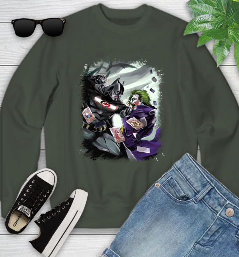 Carolina Hurricanes NHL Hockey Batman Fighting Joker DC Comics Youth Sweatshirt 10