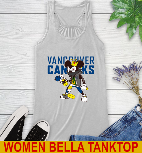 Vancouver Canucks NHL Hockey Mickey Peace Sign Sports Racerback Tank