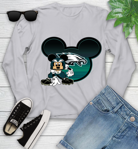 NFL Philadelphia Eagles Mickey Mouse Disney Football T Shirt Youth Long Sleeve 5