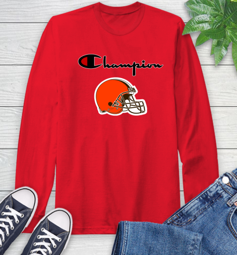 NFL Football Cleveland Browns Champion Shirt Long Sleeve T-Shirt 9