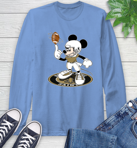 NFL Football New Orleans Saints Cheerful Mickey Disney Shirt Long Sleeve T-Shirt 12