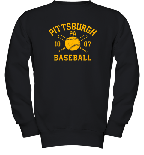 Vintage Pittsburgh Baseball Pennsylvania Pirate Retro Gift Youth Sweatshirt