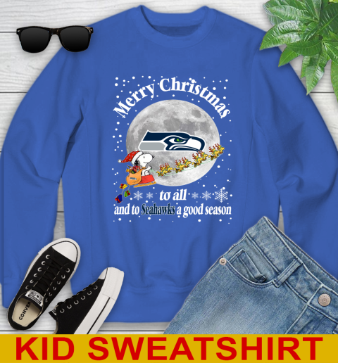 Seattle Seahawks Merry Christmas To All And To Seahawks A Good Season NFL Football Sports Youth Sweatshirt 6