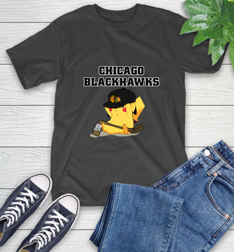 NHL Pikachu Hockey Sports Chicago Blackhawks T-Shirt 2