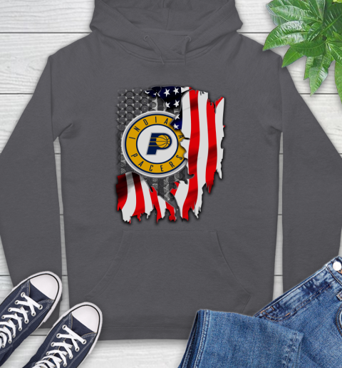 Indiana Pacers NBA Basketball American Flag Hoodie 7