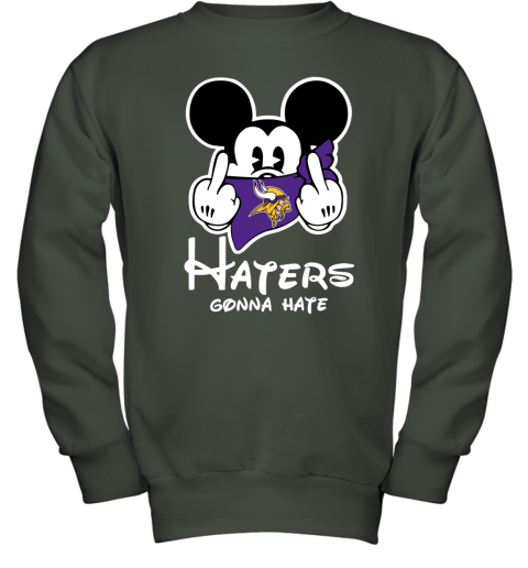 NFL Minnesota Vikings Haters Gonna Hate Mickey Mouse Disney Football T Shirt pvyu4LV2CsF youth sweatshirt 47 95 151514 front forest