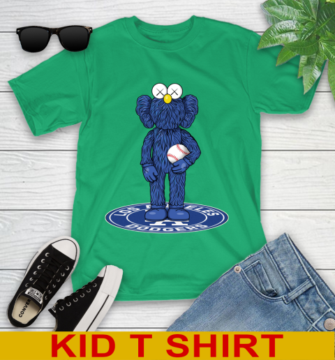 MLB Baseball Los Angeles Dodgers Kaws Bff Blue Figure Shirt Youth T-Shirt 6