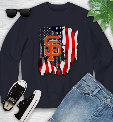 San Francisco Giants MLB Baseball American Flag Youth Sweatshirt 2
