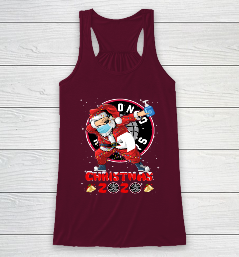 Toronto Raptors Funny Santa Claus Dabbing Christmas 2020 NBA Racerback Tank 2