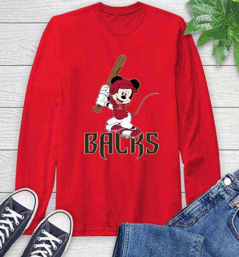 MLB Baseball Arizona Diamondbacks Cheerful Mickey Mouse Shirt Long Sleeve T-Shirt 11