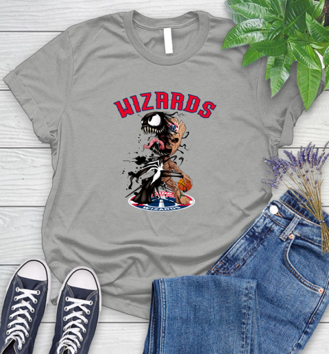 NBA Washington Wizards Basketball Venom Groot Guardians Of The Galaxy Women's T-Shirt 10