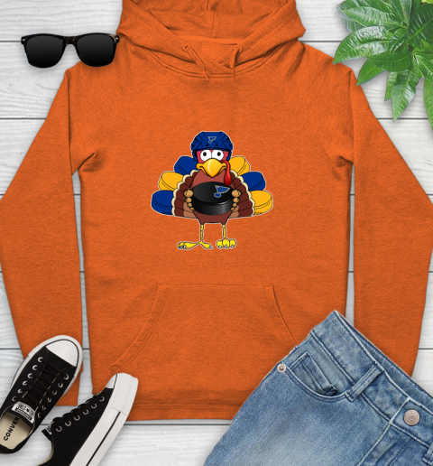 St.Louis Blues Turkey Thanksgiving Day Youth Hoodie 5