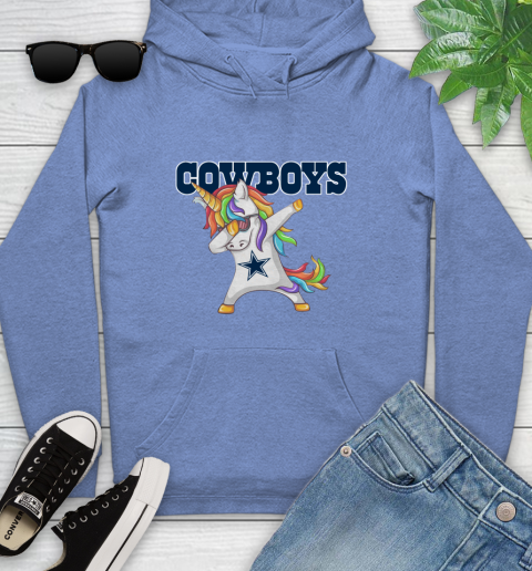Dallas Cowboys NFL Football Funny Unicorn Dabbing Sports Youth Hoodie 12