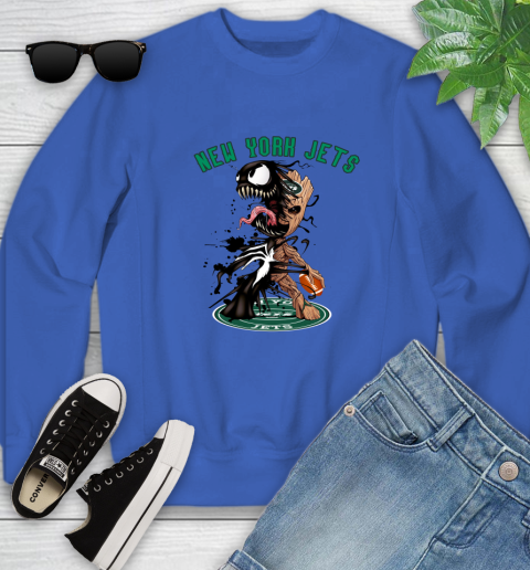 NFL New York Jets Football Venom Groot Guardians Of The Galaxy Youth Sweatshirt 8