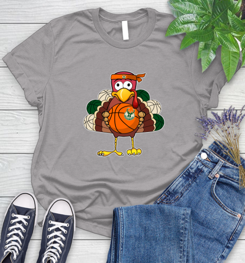 Milwaukee Bucks Turkey thanksgiving day Women's T-Shirt 5
