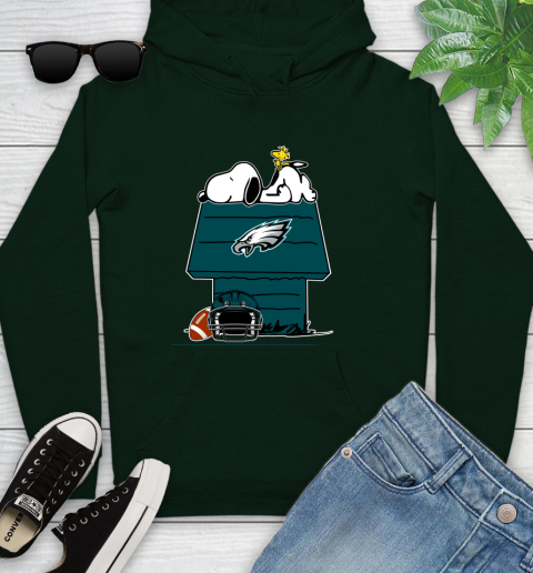 Philadelphia Eagles NFL Football Snoopy Woodstock The Peanuts Movie Youth Hoodie 13