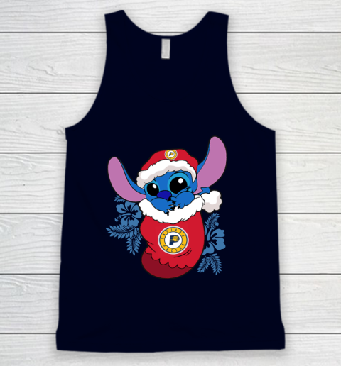 Indiana Pacers Christmas Stitch In The Sock Funny Disney NBA Tank Top 3