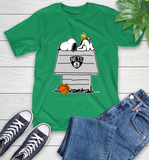 Brooklyn Nets NBA Basketball Snoopy Woodstock The Peanuts Movie T-Shirt 7