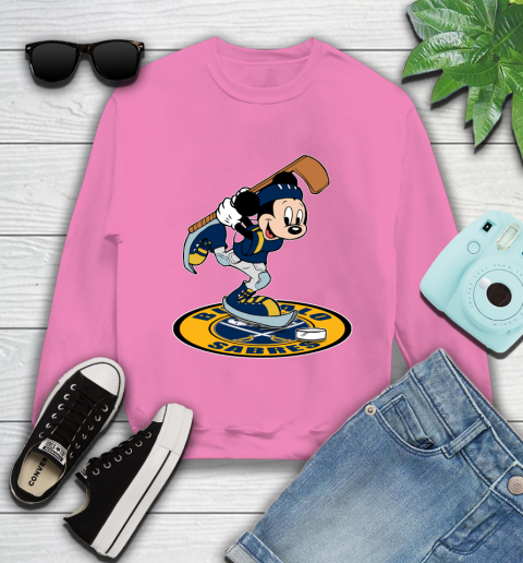 NHL Hockey Buffalo Sabres Cheerful Mickey Disney Shirt Youth Sweatshirt 6