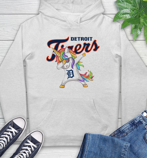 Detroit Tigers MLB Baseball Funny Unicorn Dabbing Sports Hoodie