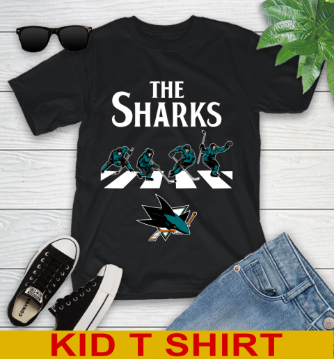 NHL Hockey San Jose Sharks The Beatles Rock Band Shirt Youth T-Shirt