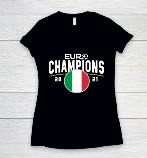 Italy Euro Champions 2020 2021 Football Italia Women's V-Neck T-Shirt
