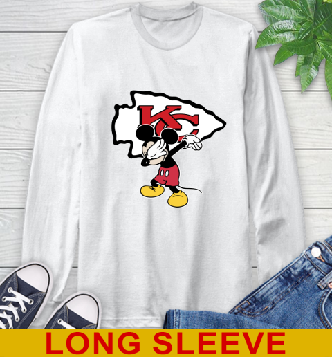 Kansas City Chiefs NFL Football Dabbing Mickey Disney Sports Long Sleeve T-Shirt